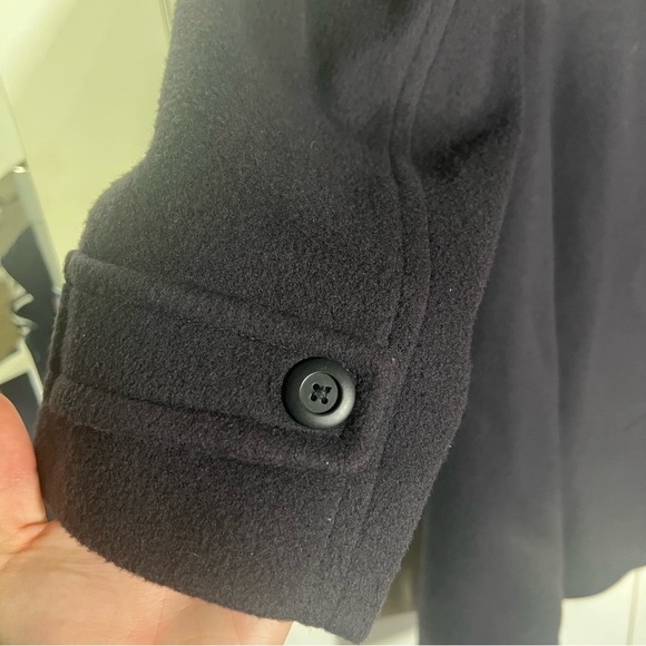 L.L. Bean Classic Lambswool Polo Coat Bellandi Dark Purple Size 1X Made in Italy - Picture 7 of 12